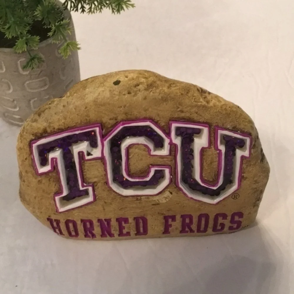 TCU HORNED FROGS rock paper weight desk decor